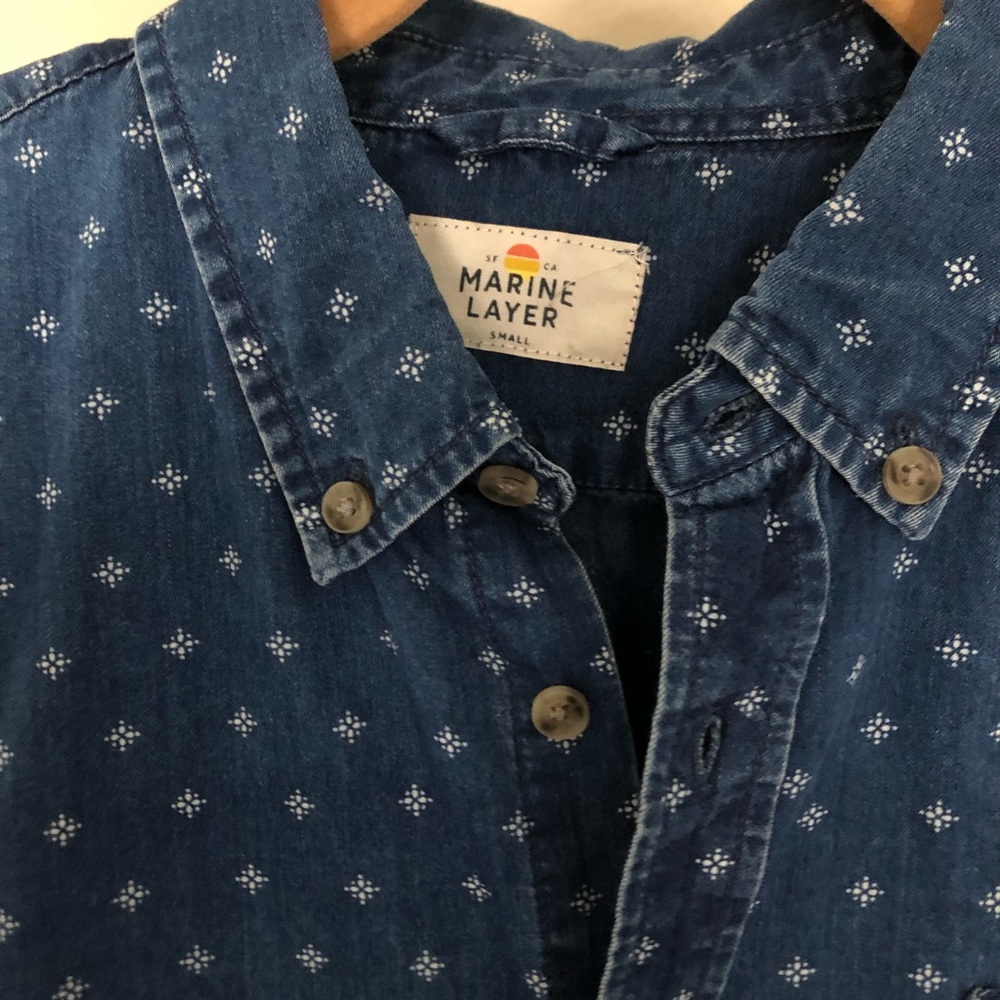 Marine Layer Hudson Indigo Button Down